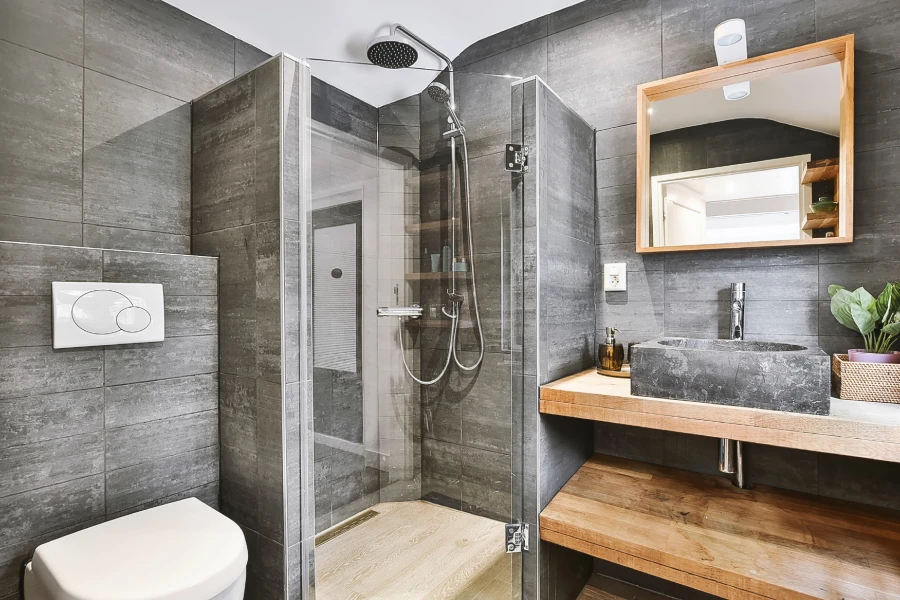 bathroom and shower