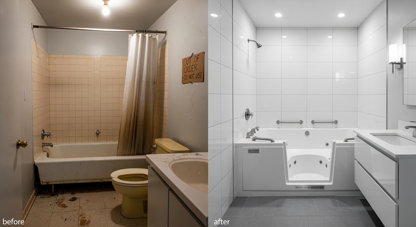 Walk-in tub installation