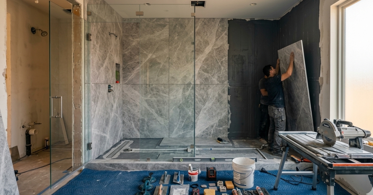 custom shower installation Huntersville NC