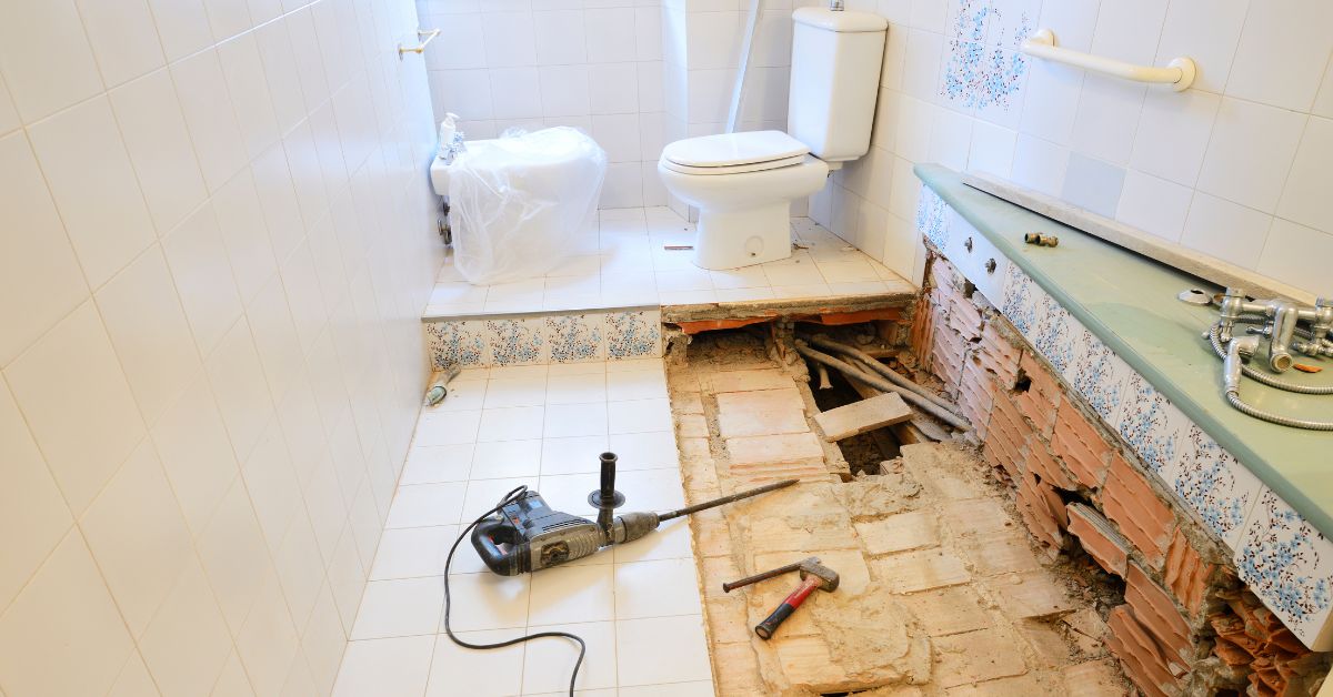 Small bathroom layout comparison — before with tub vs after with walk-in shower
