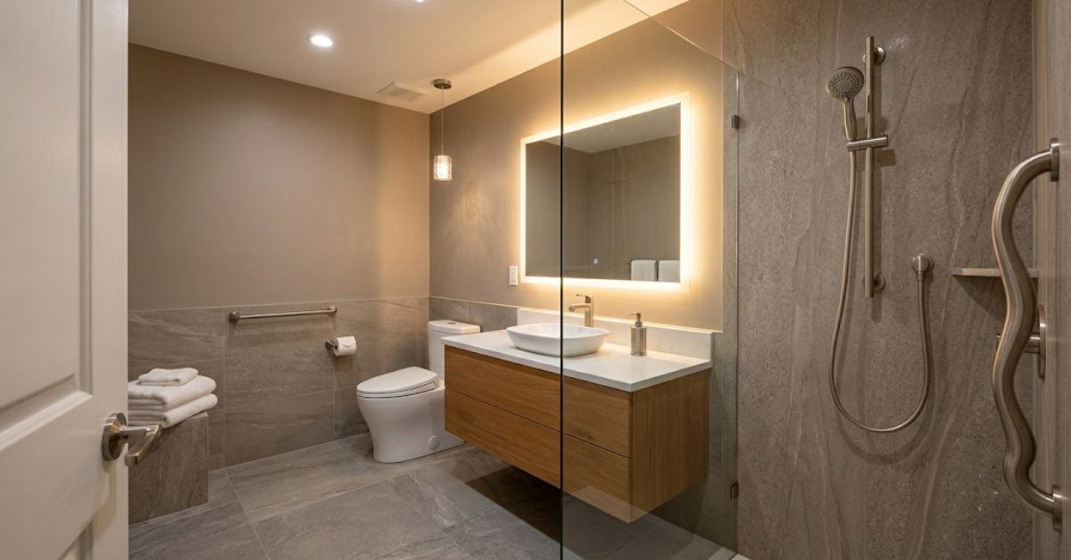 Comfort-height toilets and bathroom fixtures — small upgrades in a modern master bathroom